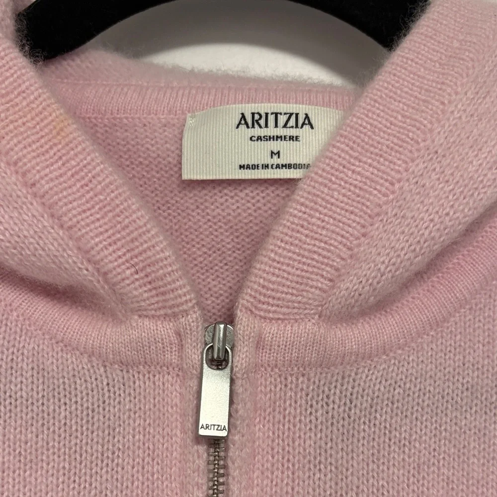 Aritzia Light Pink Zip-Front Hooded Cardigan - Picture 4 of 12